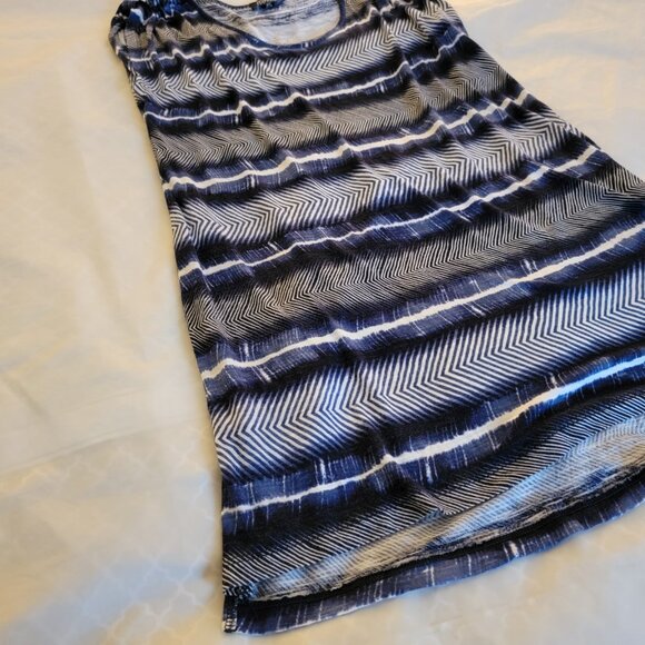 Jones New York Stripped Tunic Blue White Women Blouse Top Sleeveless Small - Picture 8 of 12